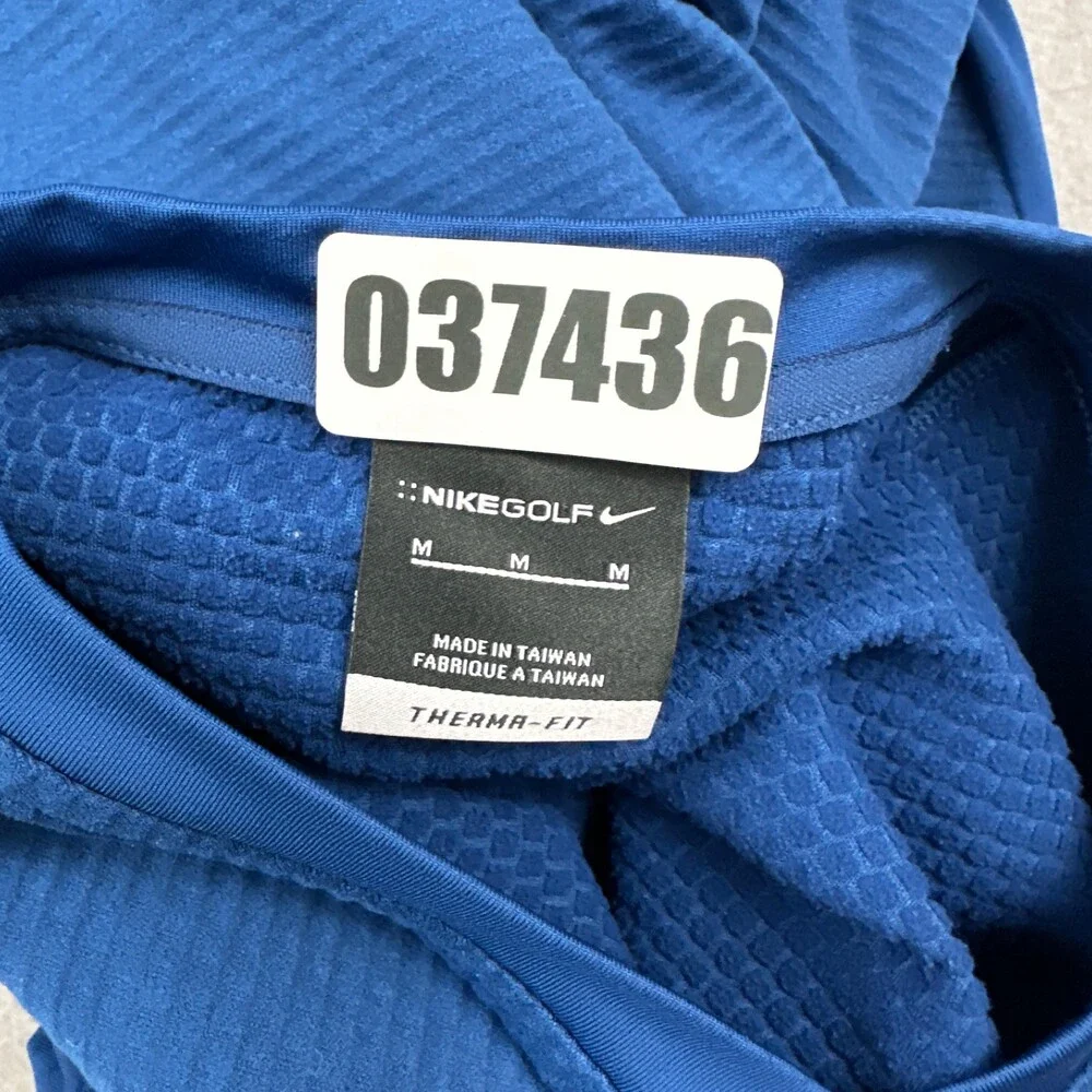 Nike Golf Sweater Men Medium Blue Therma Fit Pullover Embroidery Swoosh M *